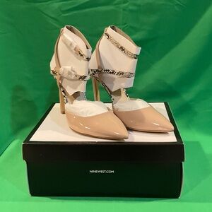 Nine West Women's Nude and Snakeskin Strappy Heels